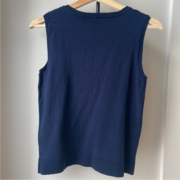 Women’s Navy blue knit sweater vest - Picture 2 of 3